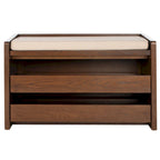 SAFAVIEH Roseanna Shoe Storage Bench Oak / Beige - 34 W x 18 D x 21 H - 34Wx18Dx21H