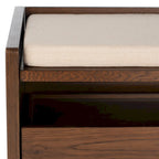 SAFAVIEH Roseanna Shoe Storage Bench Oak / Beige - 34 W x 18 D x 21 H - 34Wx18Dx21H