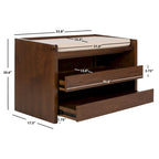 SAFAVIEH Roseanna Shoe Storage Bench Oak / Beige - 34 W x 18 D x 21 H - 34Wx18Dx21H