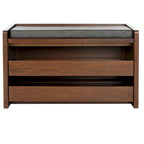 SAFAVIEH Roseanna Shoe Storage Bench Oak / Beige - 34 W x 18 D x 21 H - 34Wx18Dx21H