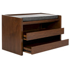 SAFAVIEH Roseanna Shoe Storage Bench Oak / Beige - 34 W x 18 D x 21 H - 34Wx18Dx21H