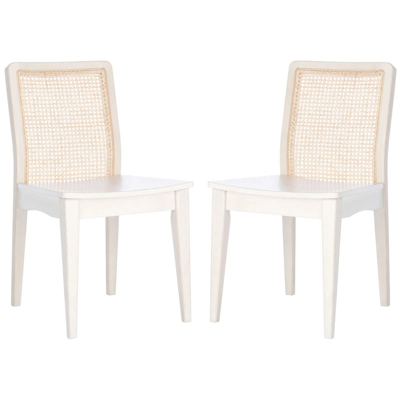 SAFAVIEH Lurline Coastal Rattan Dining Chair (Set of 2) - 18.9 W x 22.3 L x 33.9 H - 19Wx22Dx34H