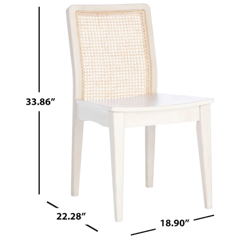 SAFAVIEH Lurline Coastal Rattan Dining Chair (Set of 2) - 18.9 W x 22.3 L x 33.9 H - 19Wx22Dx34H