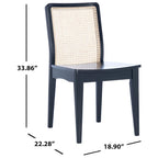 SAFAVIEH Lurline Coastal Rattan Dining Chair (Set of 2) - 18.9 W x 22.3 L x 33.9 H - 19Wx22Dx34H
