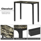 VECELO Home Kitchen Counter Dining Table Sets Morden-Marble Pattern-(Set of 3)