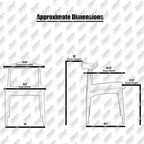 Walnut Dark Wood PU Leather or Beige Fabric Cushion Seat Dining Chairs Desk Side for Living Room Bedroom Kitchen Accent