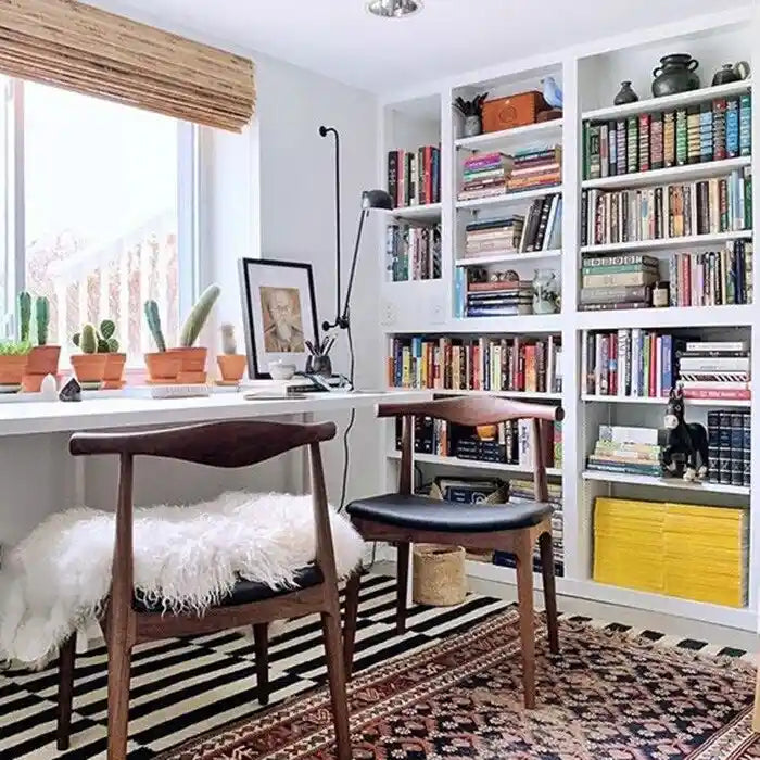 Walnut Dark Wood PU Leather or Beige Fabric Cushion Seat Dining Chairs Desk Side for Living Room Bedroom Kitchen Accent