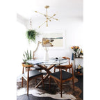 Walnut Dark Wood PU Leather or Beige Fabric Cushion Seat Dining Chairs Desk Side for Living Room Bedroom Kitchen Accent