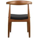 Walnut Dark Wood PU Leather or Beige Fabric Cushion Seat Dining Chairs Desk Side for Living Room Bedroom Kitchen Accent