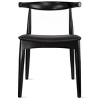 Walnut Dark Wood PU Leather or Beige Fabric Cushion Seat Dining Chairs Desk Side for Living Room Bedroom Kitchen Accent