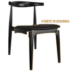 Walnut Dark Wood PU Leather or Beige Fabric Cushion Seat Dining Chairs Desk Side for Living Room Bedroom Kitchen Accent