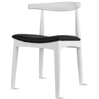 Walnut Dark Wood PU Leather or Beige Fabric Cushion Seat Dining Chairs Desk Side for Living Room Bedroom Kitchen Accent