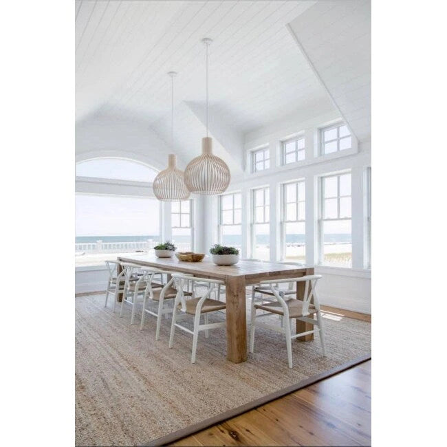 Set of 2 Modern Wood Dining Chair With Back Armchair Hemp Seat For Home Restaurant Office Kitchen