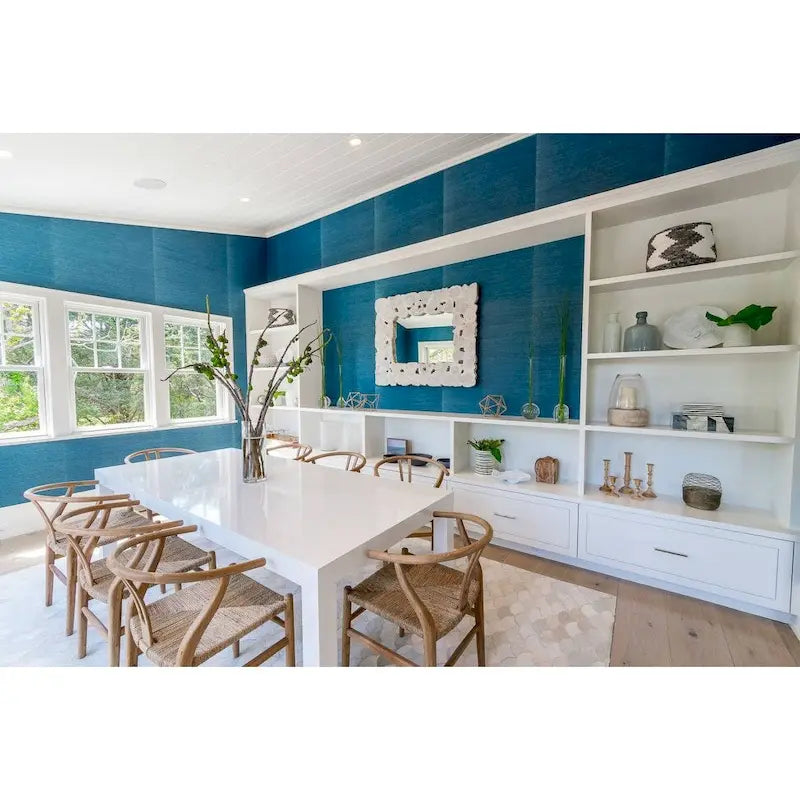 Set of 2 Modern Wood Dining Chair With Back Armchair Hemp Seat For Home Restaurant Office Kitchen