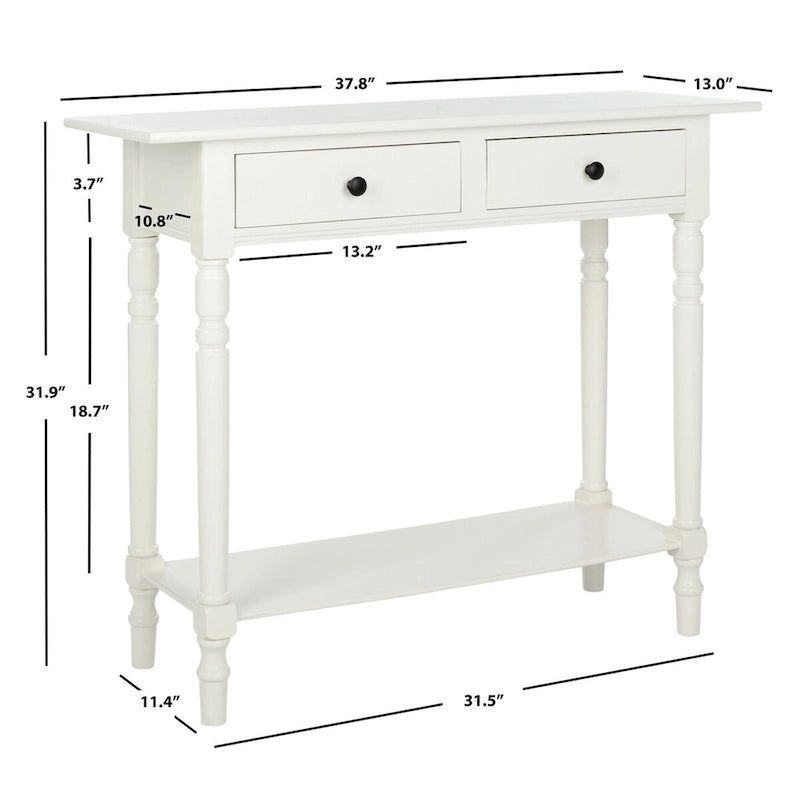 SAFAVIEH Arvilla Grey 2-Drawer Console Table - 37.8 x 13 x 31.9 - 38Wx13Dx32H