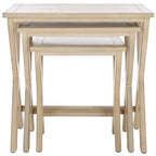 SAFAVIEH Izabela Antiqued White Birch Nesting Tables (Set of 3) - 24.4 x 16.5 x 23.8 - 24Wx17Dx24H