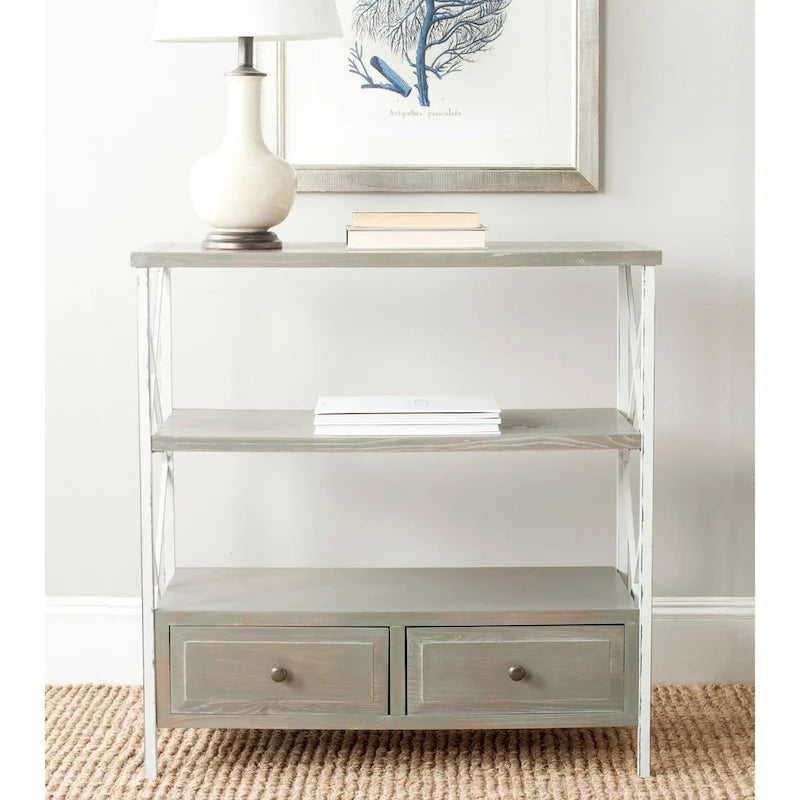 SAFAVIEH Zenia Pale Blue Storage Console Table - 33.9 x 15.2 x 34.8 - 34Wx15Dx35H