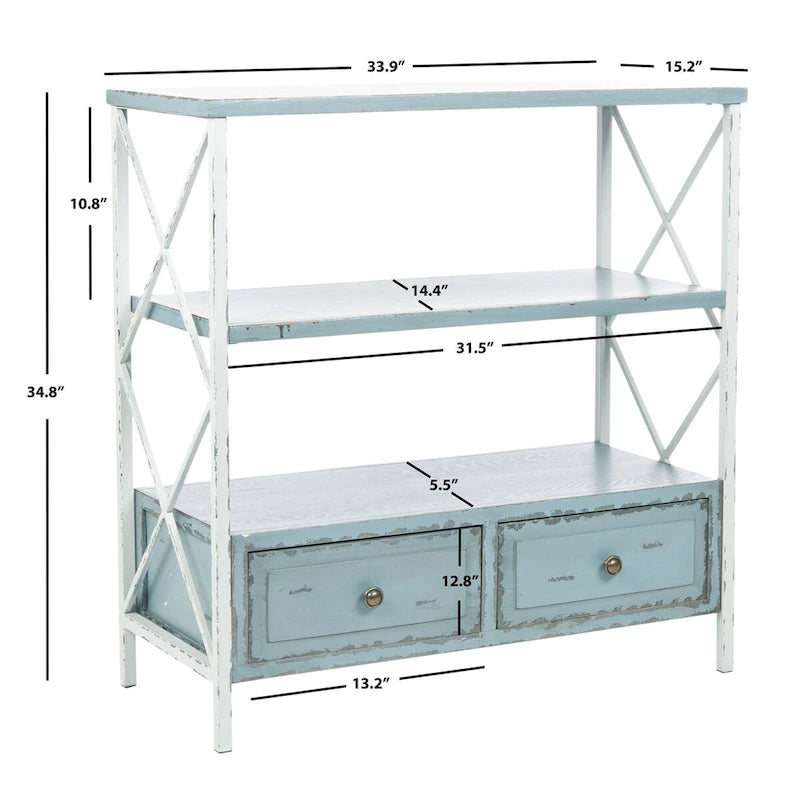 SAFAVIEH Zenia Pale Blue Storage Console Table - 33.9 x 15.2 x 34.8 - 34Wx15Dx35H