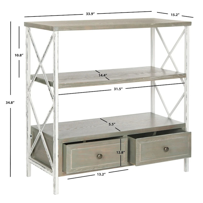 SAFAVIEH Zenia Pale Blue Storage Console Table - 33.9 x 15.2 x 34.8 - 34Wx15Dx35H