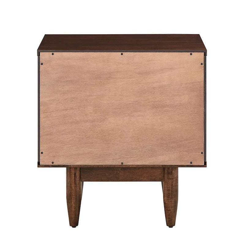 Kieran Mid-Century Brown Finish 2-Drawer Nightstand from iNSPIRE Q Modern