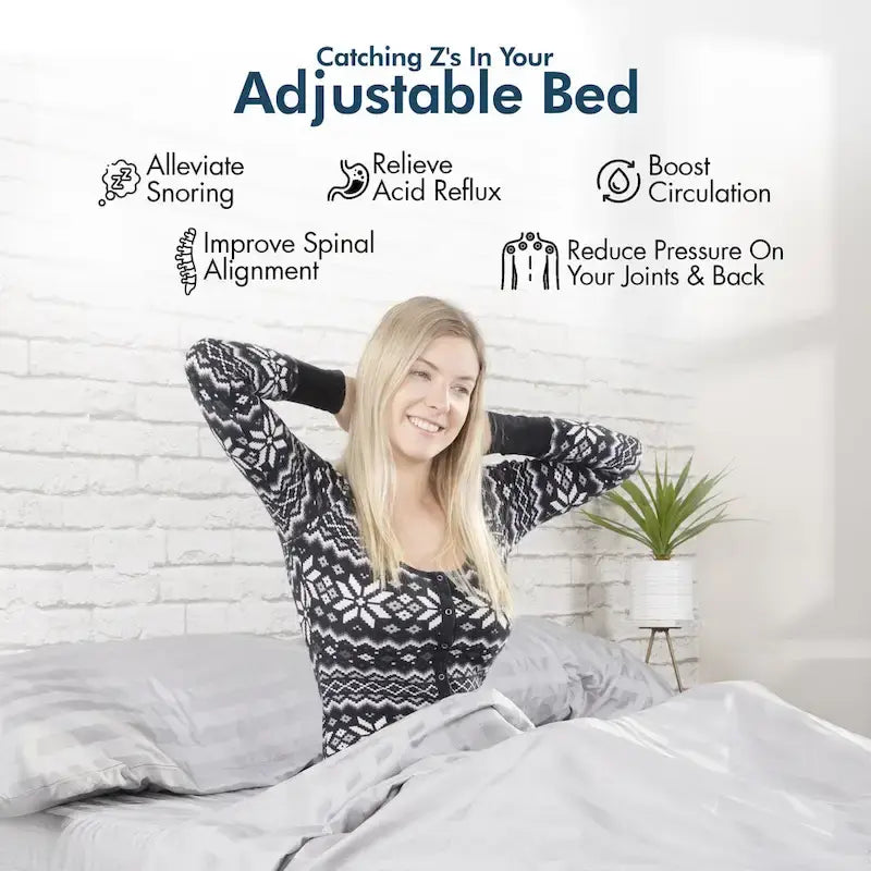 Renanim Zero Gravity Adjustable Bed Frame with 14 Memory Foam Mattress, Dual Massage, USB, Under Bed Light, Remote, App Control