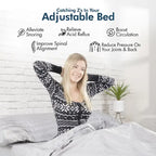 Renanim Zero Gravity Adjustable Bed Frame with 14 Memory Foam Mattress, Dual Massage, USB, Under Bed Light, Remote, App Control
