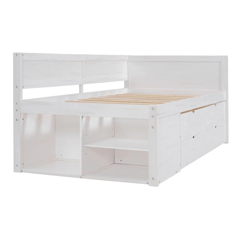 Twin Size Daybed with Drawers and Shelves
