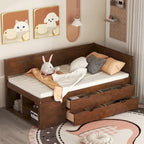 Twin Size Daybed with Drawers and Shelves