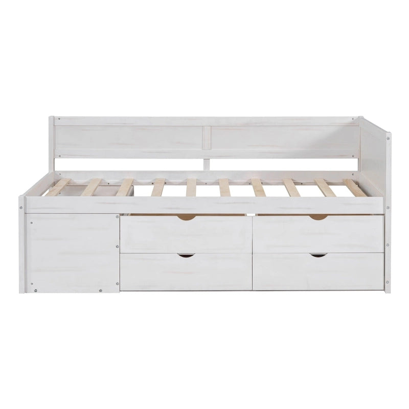 Twin Size Daybed with Drawers and Shelves