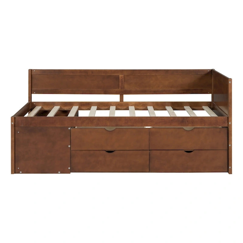 Twin Size Daybed with Drawers and Shelves