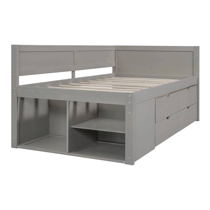 Twin Size Daybed with Drawers and Shelves