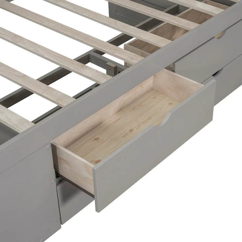 Twin Size Daybed with Drawers and Shelves