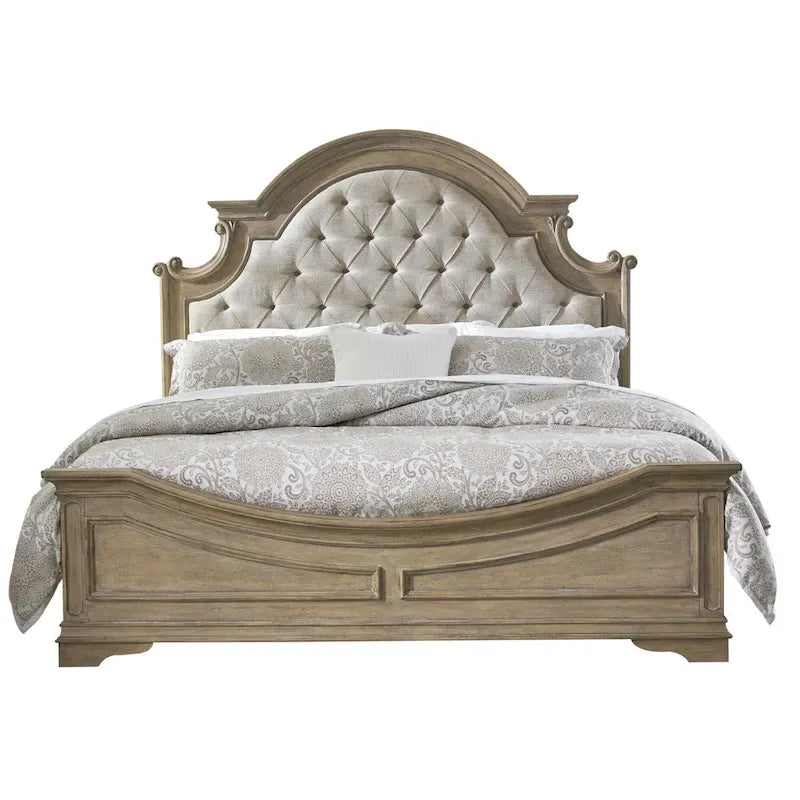 Magnolia Manor Weathered Bisque Upholstered Bed