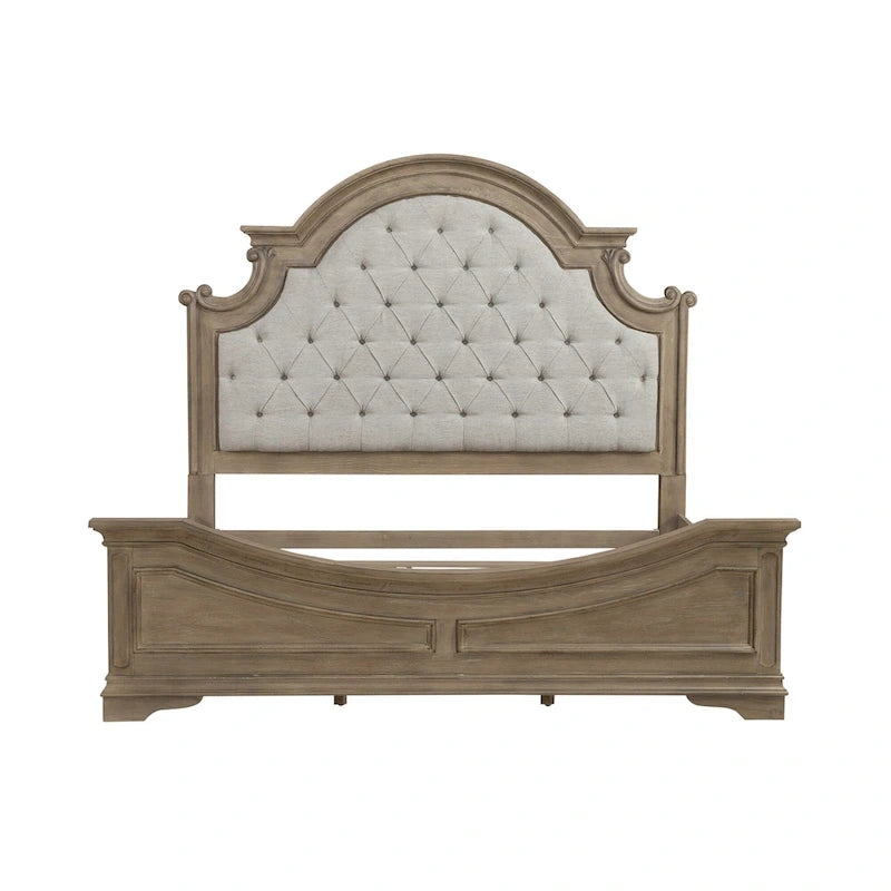 Magnolia Manor Weathered Bisque Upholstered Bed