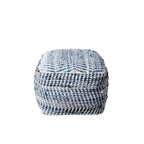 Nuloom Seville Handmade Denim Textured Ottoman Pouf