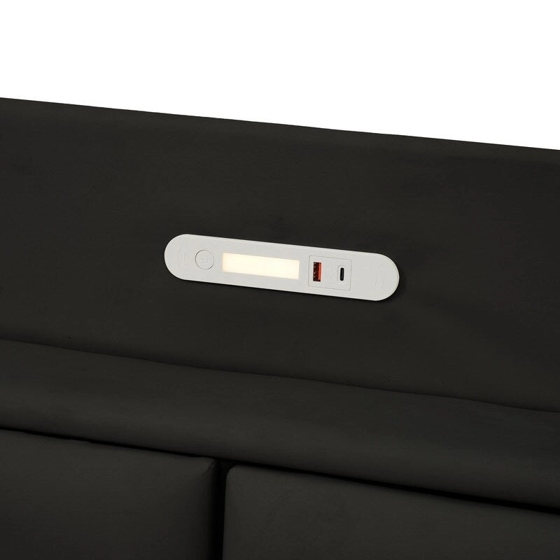 Queen Size Bed Frame with Storage,Touch Sensor Light and USB port
