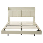 Queen Size Bed Frame with Storage,Touch Sensor Light and USB port