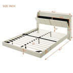 Queen Size Bed Frame with Storage,Touch Sensor Light and USB port