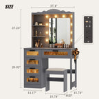 Makeup Vanity with 3 Lighting Colors