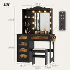 Makeup Vanity with 3 Lighting Colors