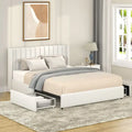 Lilium Ivory Boucle Upholstered Queen Platform Bed with Drawers by Christopher Knight Home