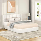 Lilium Ivory Boucle Upholstered Queen Platform Bed with Drawers by Christopher Knight Home