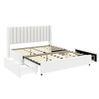 Lilium Ivory Boucle Upholstered Queen Platform Bed with Drawers by Christopher Knight Home