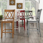 Eleanor X-Back Wood Counter Chairs (Set of 2) by iNSPIRE Q Classic