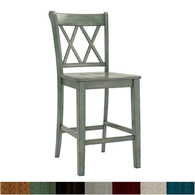 Eleanor X-Back Wood Counter Chairs (Set of 2) by iNSPIRE Q Classic