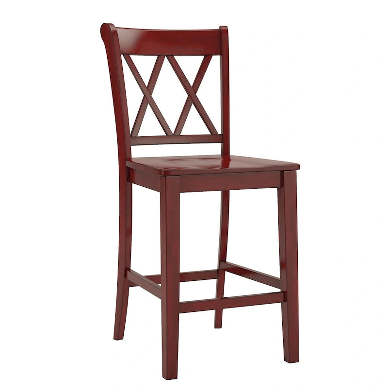 Eleanor X-Back Wood Counter Chairs (Set of 2) by iNSPIRE Q Classic