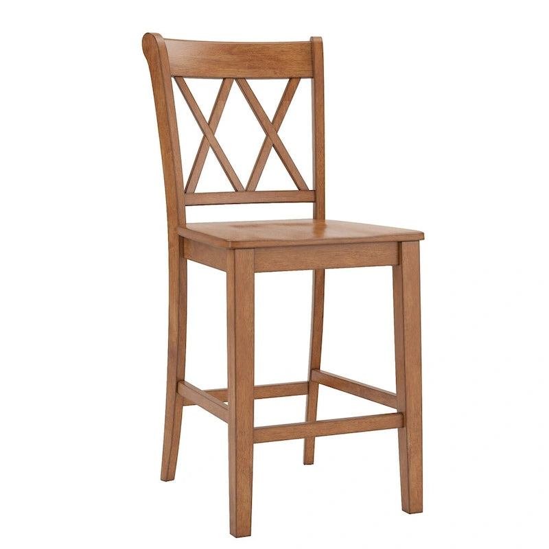 Eleanor X-Back Wood Counter Chairs (Set of 2) by iNSPIRE Q Classic