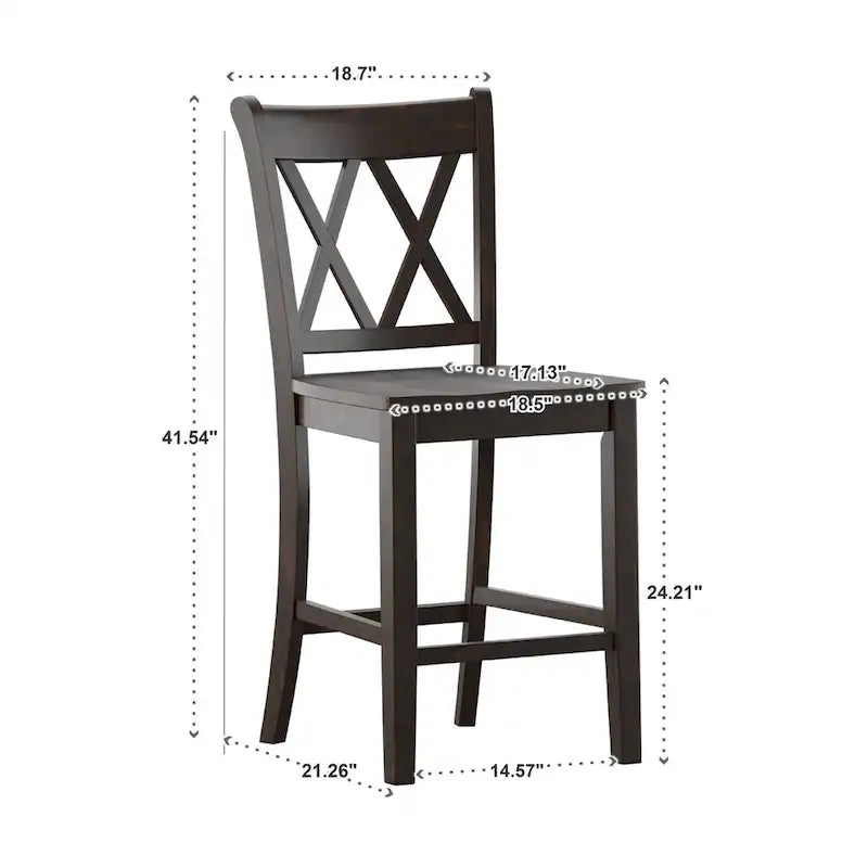 Eleanor X-Back Wood Counter Chairs (Set of 2) by iNSPIRE Q Classic