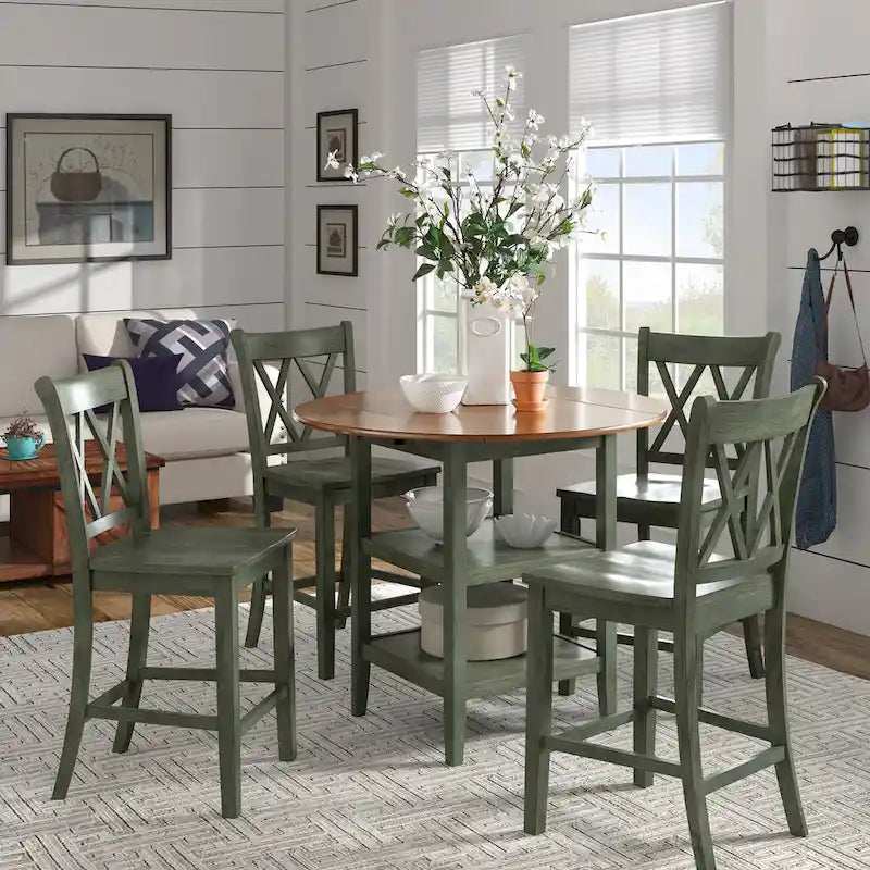 Eleanor X-Back Wood Counter Chairs (Set of 2) by iNSPIRE Q Classic