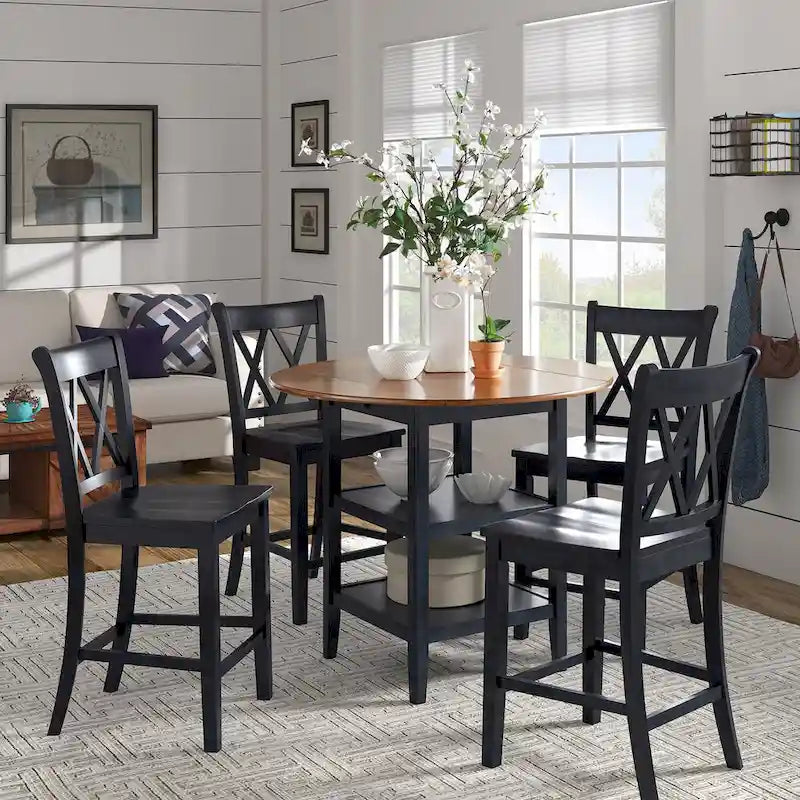 Eleanor X-Back Wood Counter Chairs (Set of 2) by iNSPIRE Q Classic